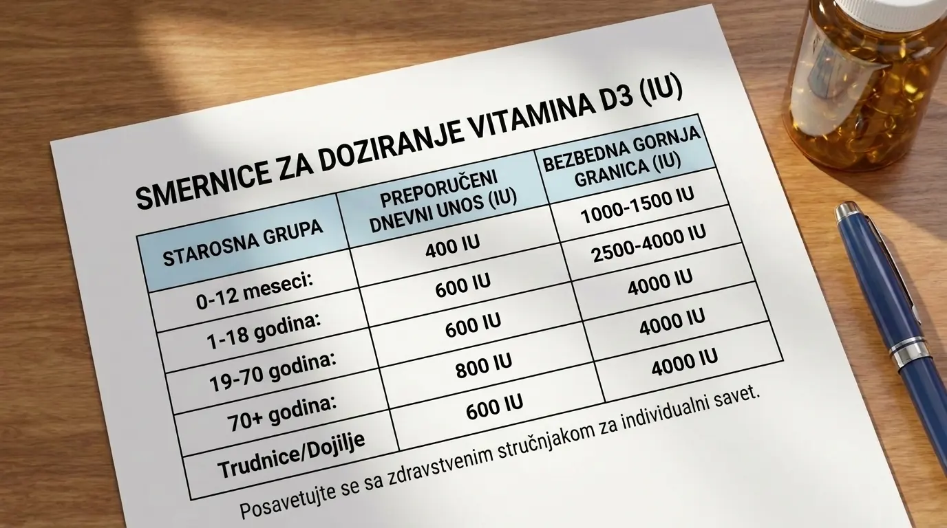 Vitamin D3 se uzima u različitim dozama u zavisnosti od nedostatka, ali i godina.